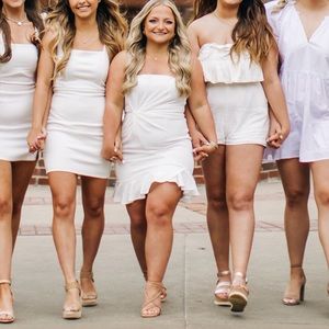 Strapless white dress